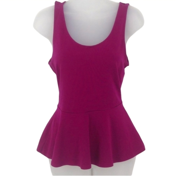 Express Peplum Tank Top with Criss Cross Back - Picture 1 of 8